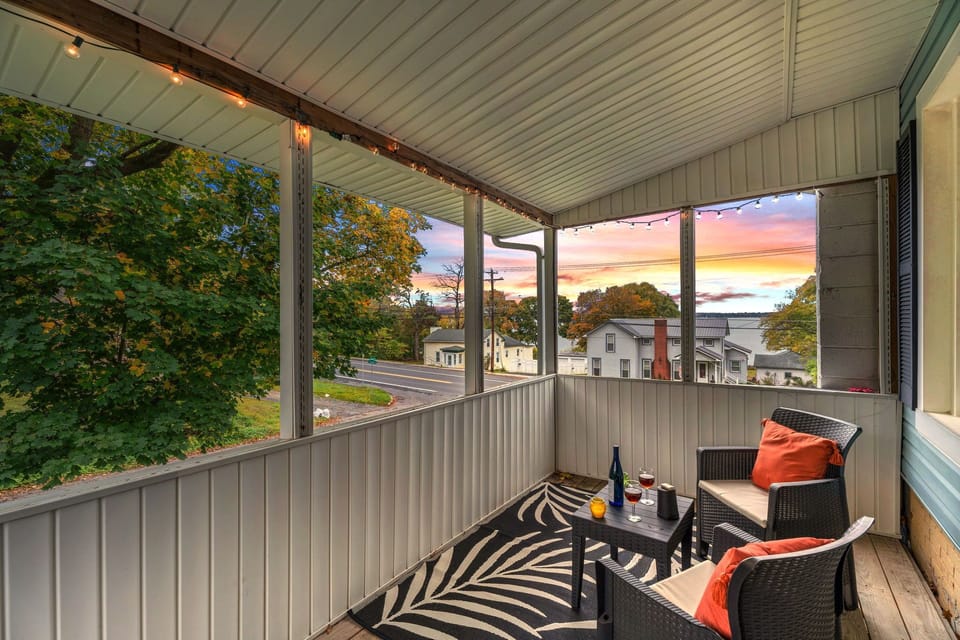 Enjoy beautiful sunsets and the lake breeze on the elevated porch.