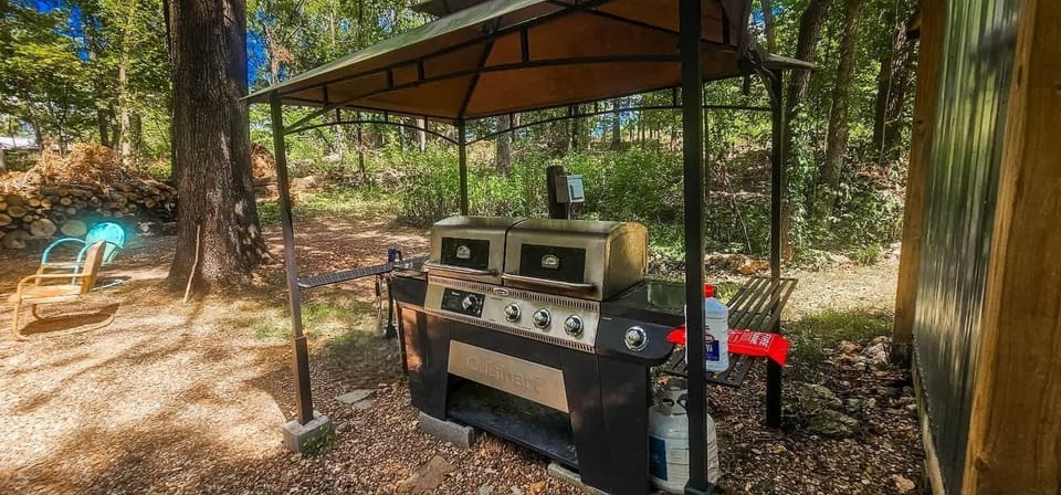 Outdoor glamping kitchen