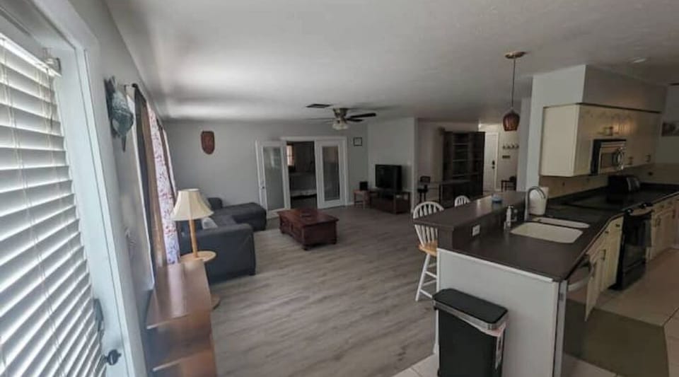 living room and kitchen