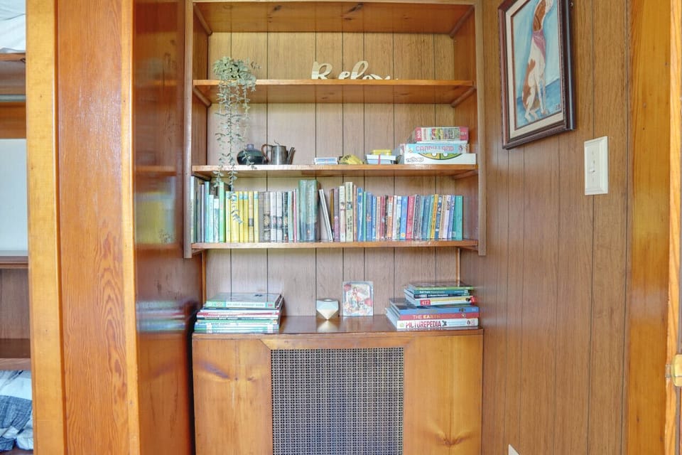 Peruse our collection of books for all ages, plus board games and puzzles