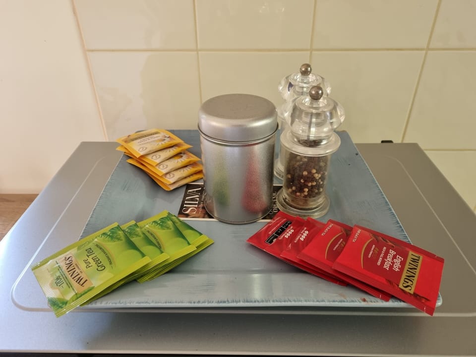 Selection of teas and basic items provided for your stay at Highview Cottages
