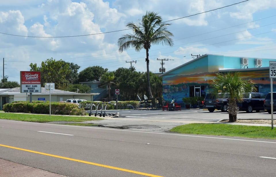 Jaxxy's Mainly Lobster just across the street from the cottages