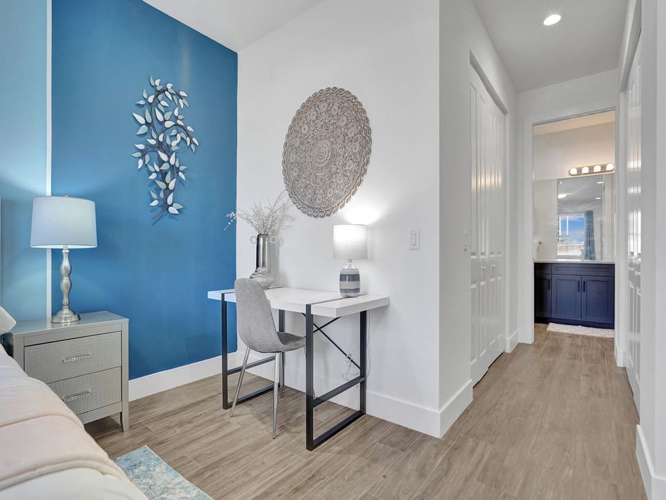 Office space in the master bedroom
