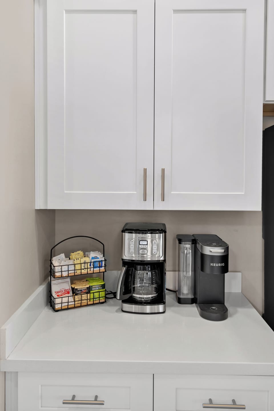 12-cup drip coffee maker and Keurig machine provided