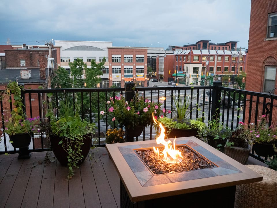 private rooftop deck with views of Carson Street and South Side Works