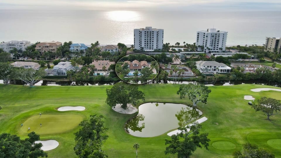 Overlooking the golf course