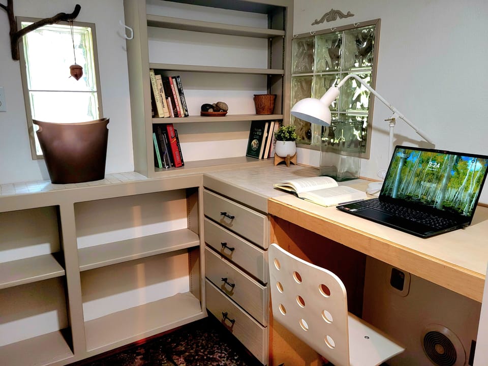 private office area with coffee station inside