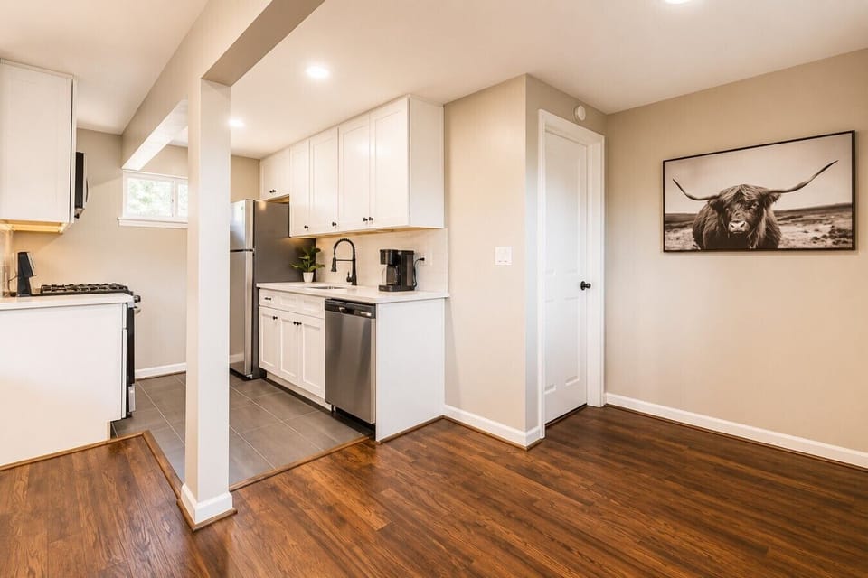 Everything you need to cook at home, from modern appliances to roomy prep areas.