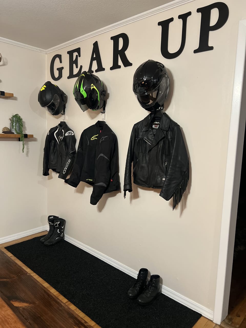 Helmet and gear area