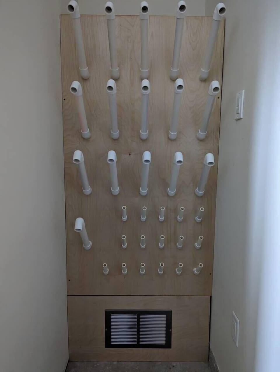 Custom made 8 pair boot and glove dryer. Wake up in the morning and put on warm boots and gloves & finish your day knowing your gear will be dried for you. 