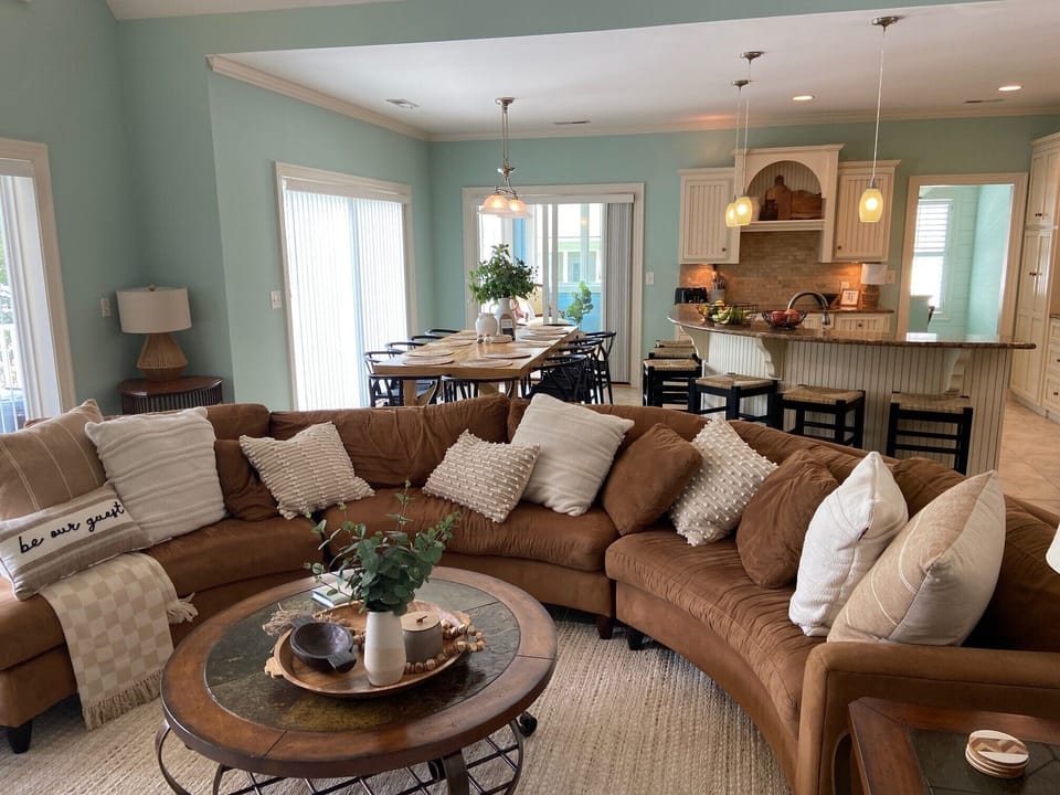 Great room with open plan