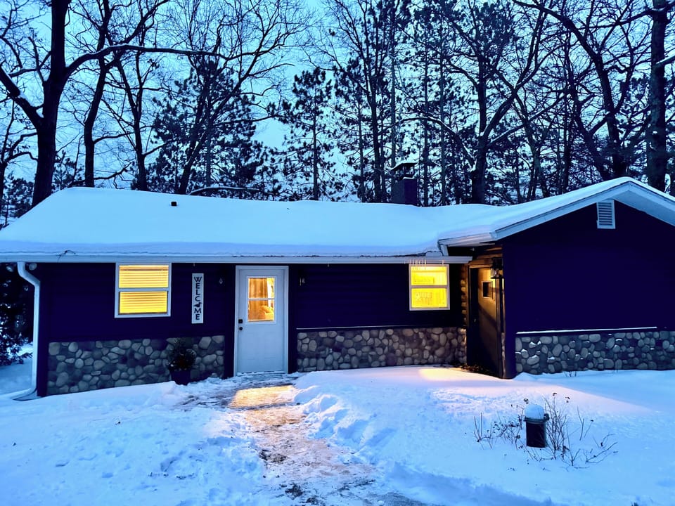 Corbet’s cabin greets you for a cozy winter getaway