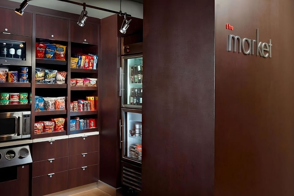 Start your morning with fresh bites in the bright café.