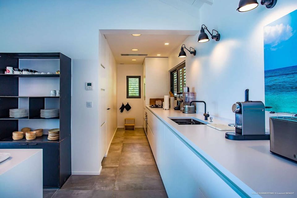 Kitchen at WV SUM, Pointe Milou, St. Barthelemy