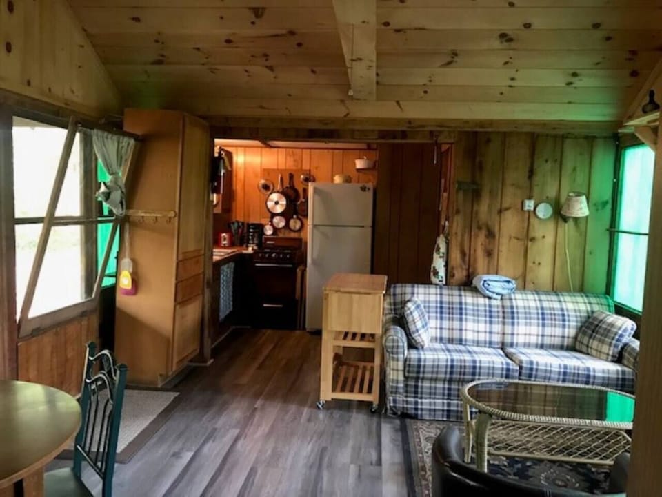 kitchenette and living room area