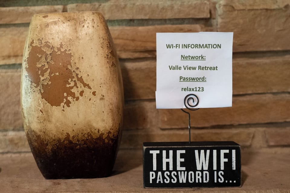 Fiber Internet with speeds 500+ mbps.  WiFi Beacons throughout house.