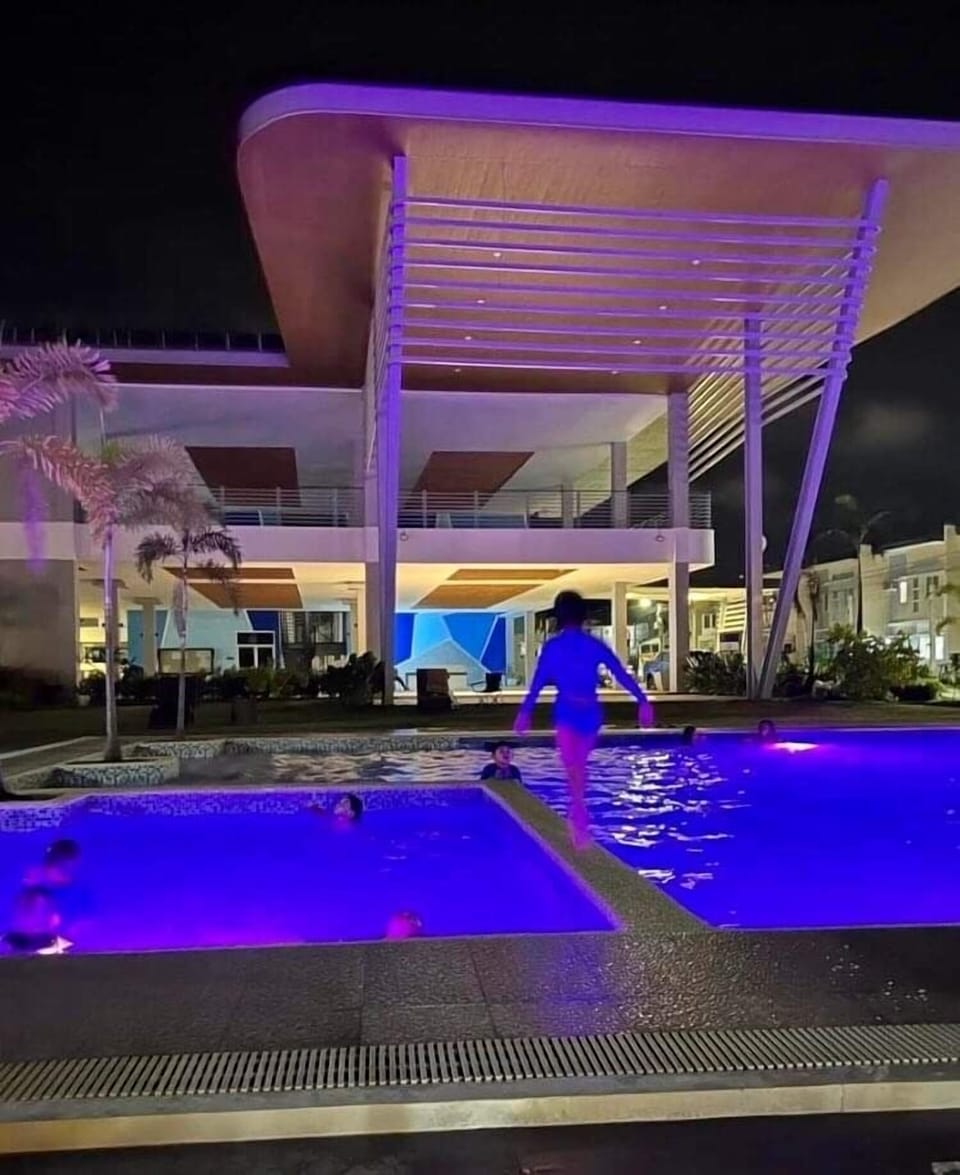 Community swimming pool (night time)