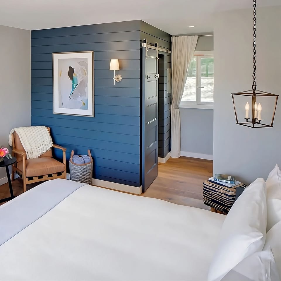 Settle in with airy light and a cozy, stylish retreat.