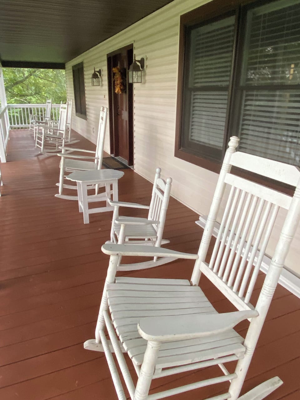 Enjoy the front porch rocking your cares away.
