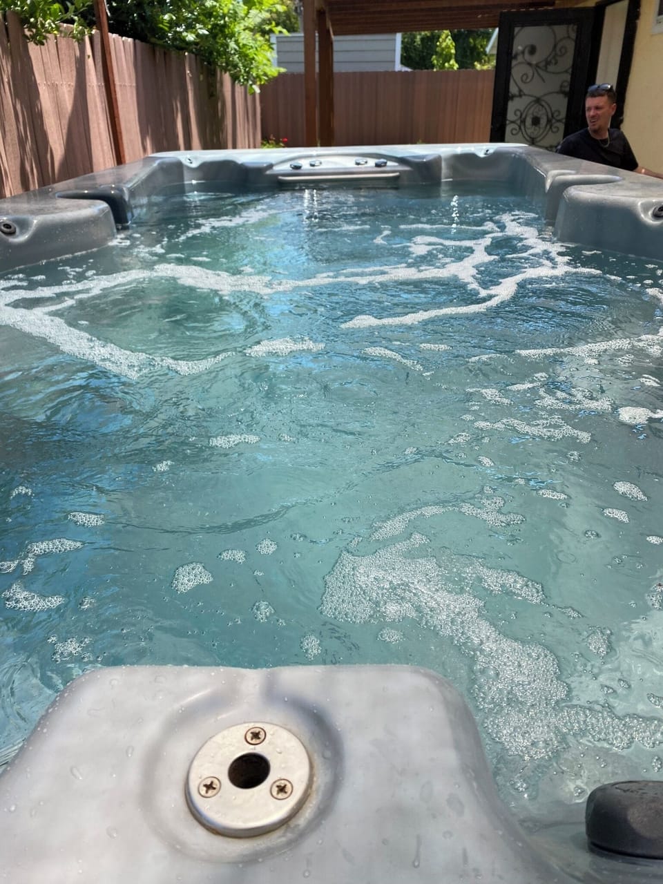Outdoor spa tub
