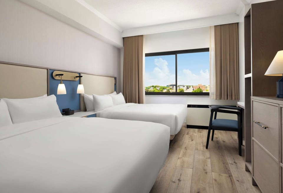 Wake up to sunshine and skyline views from plush beds