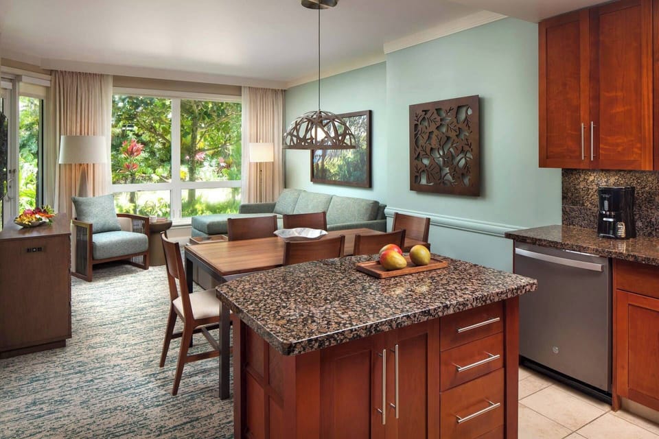 Spacious unit with separate dining and living areas.