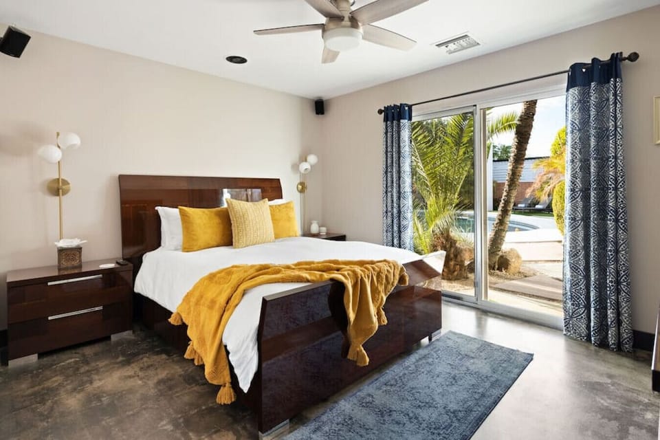 Relax in a bright, airy bedroom with elegant décor and plenty of space.