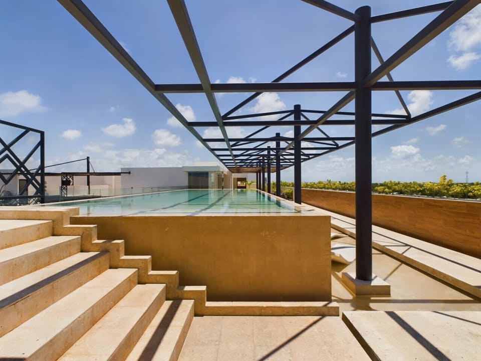 Serene terrace pool, perfect for relaxing under the open sky.