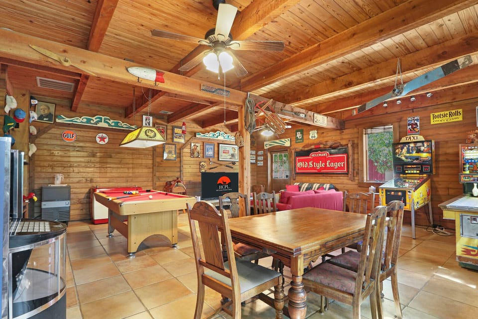 Entering the game room from the main living area