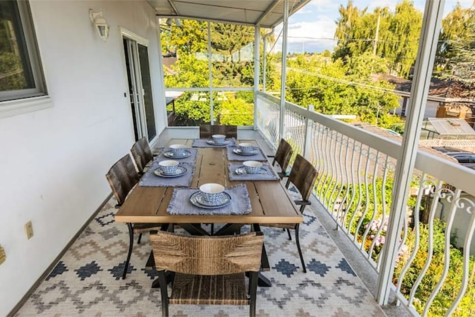 The outdoor dining area