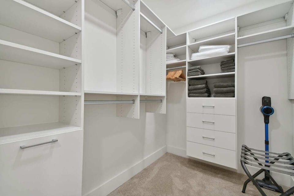 Spacious closet in the master bedroom