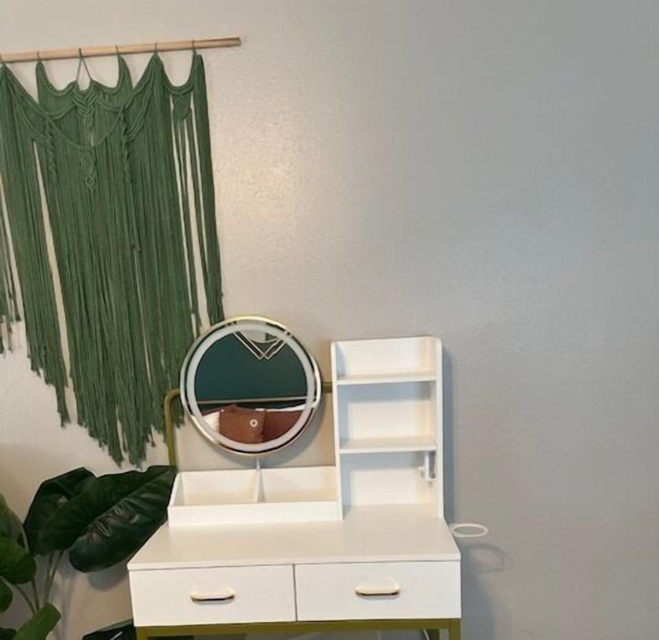 Vanity/makeup mirror to get ready during your stay for a night on the town. 