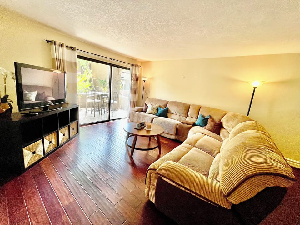 Living Area with the most comfortable recliner sectional sofa.