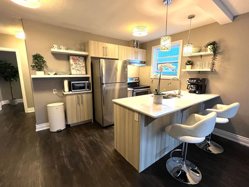 Cook, dine, and relax in this stylish and functional kitchen space.