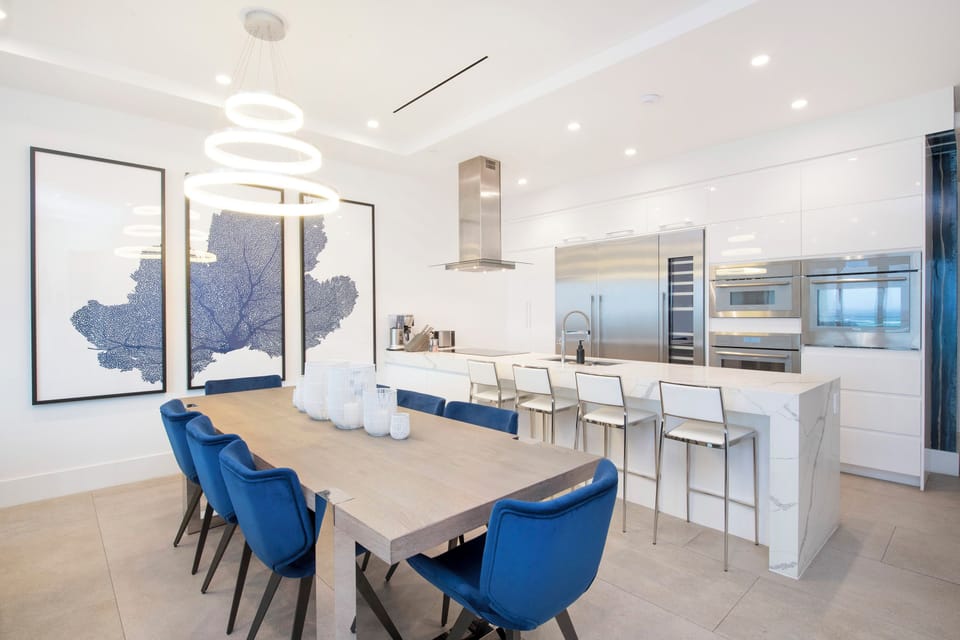 Dining area with seating for 8.