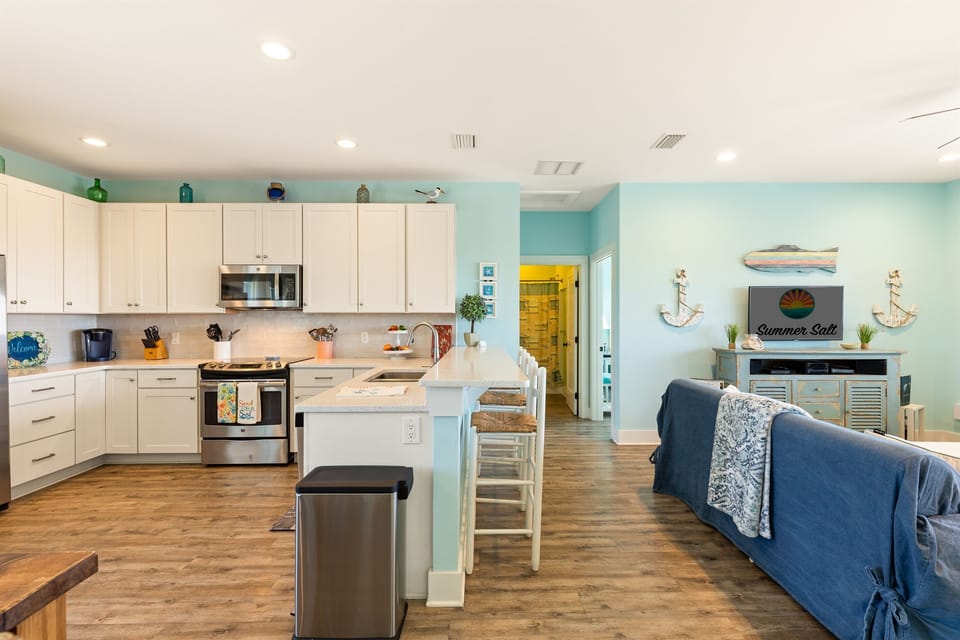 Well stocked kitchen with everything you need to make your favorite meals.