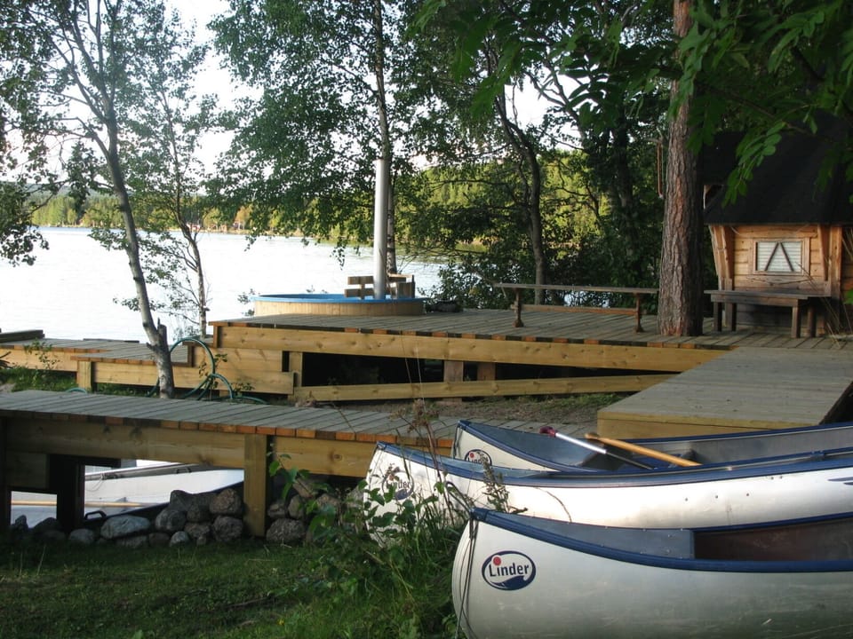 spa deck with sauna and two hottubs!