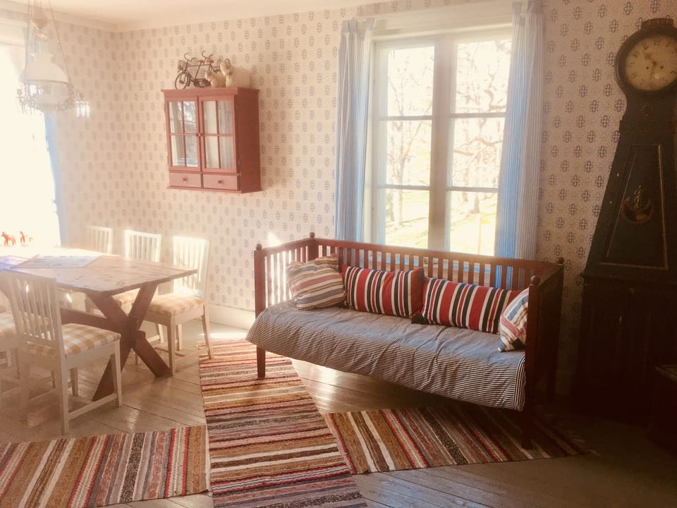 Beach with furniture.
