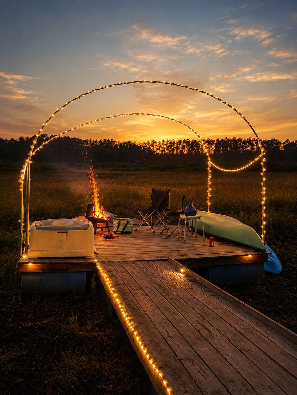 Enjoy a glass of wine  under the sunset