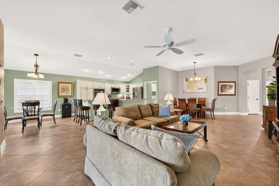 Living room and kitchen