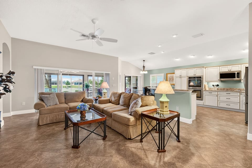 Living room and kitchen