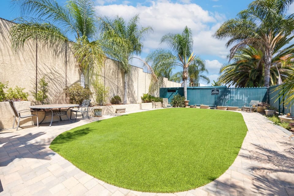 Shared common area with artificial grass