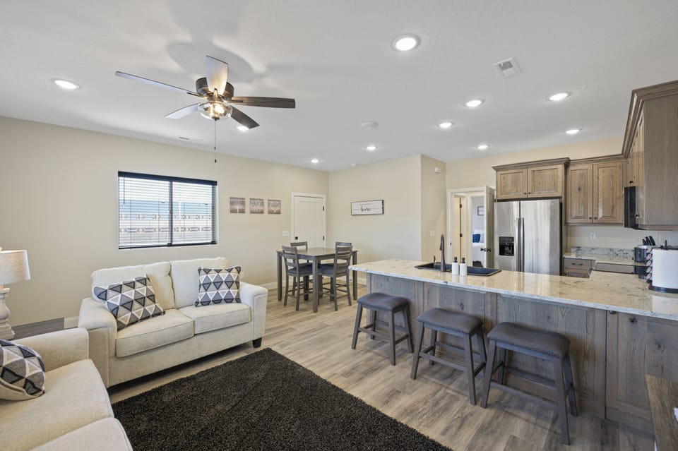 Living Room, Kitchen, and Dining