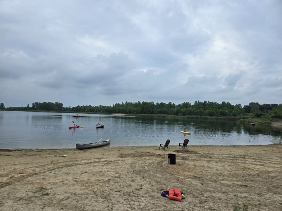 Beach area on the property