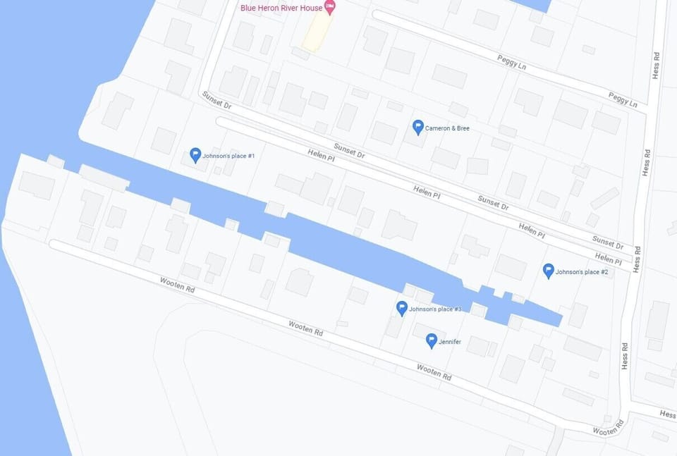 We have three vacay homes on the same canal.. all waterfront- boat access.
