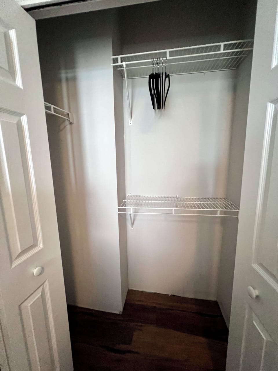 Bedroom 2 Closet with hangers.