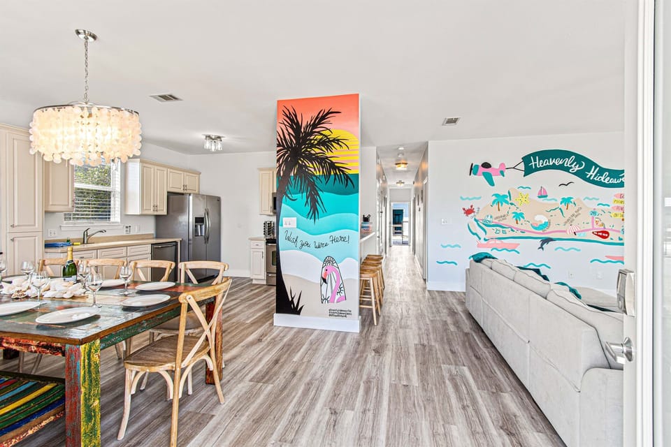 [Kitchen/Living Room] Open concept kitchen-living room with seating for everyone
