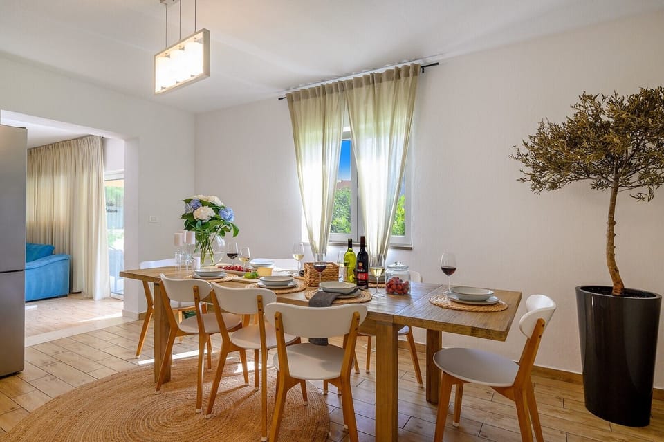 Inside of Croatia luxury family villa Essencia Milna Brac with private heated pool for vacation and rent