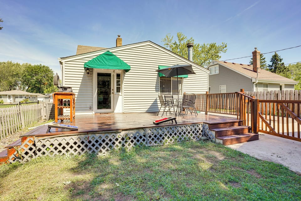 Home Exterior | Deck w/ Dining Area