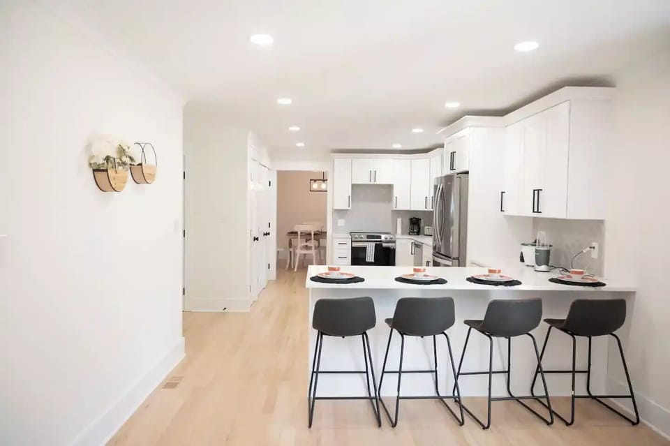 Open space kitchen to the living room, 